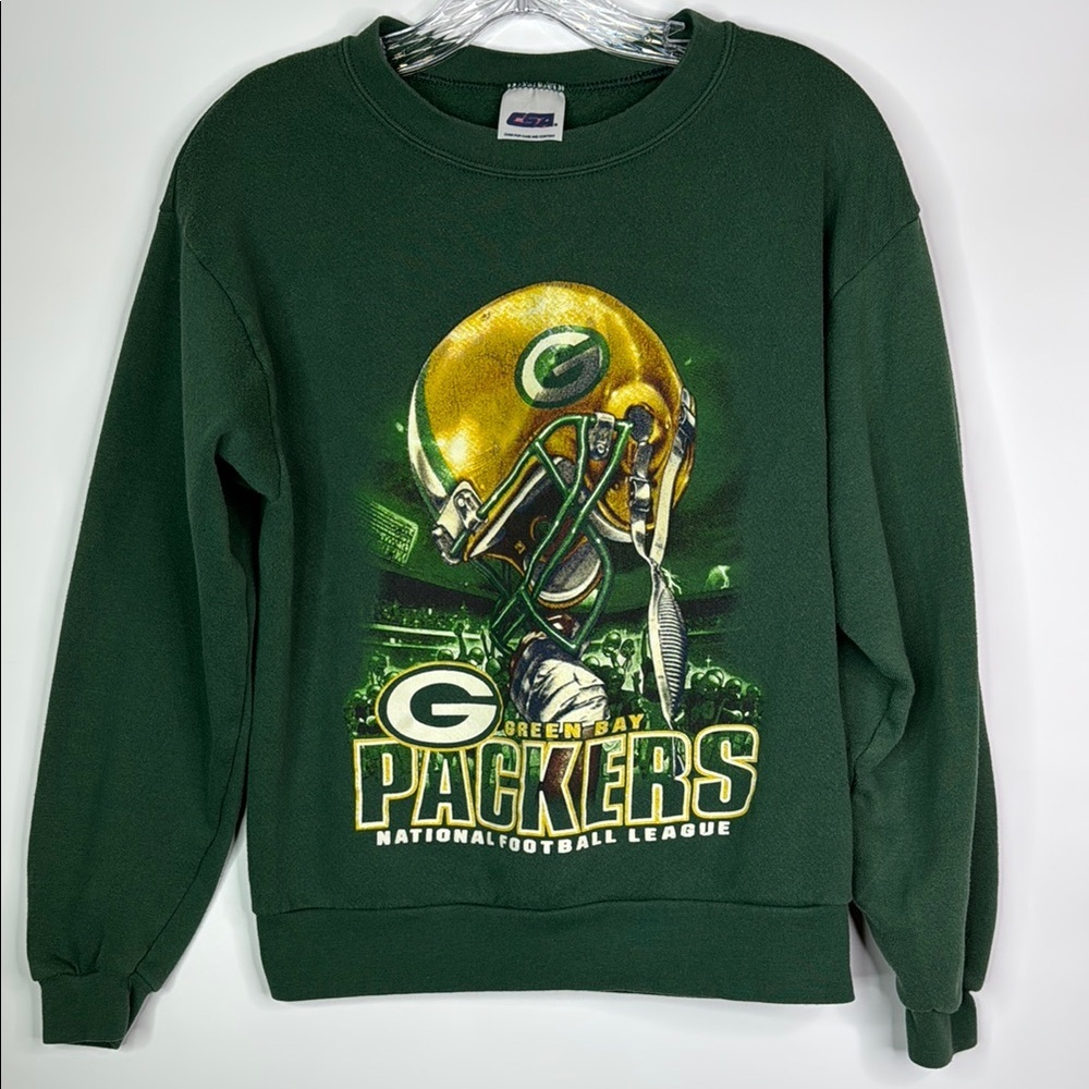 Vintage CSA Green Bay Packers Green Crewneck Sweatshirt Size 14-16